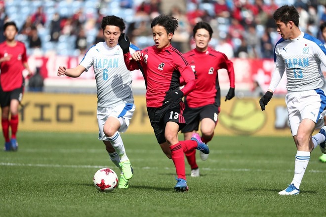 日本高校選抜がjリーグ選抜を4 0で圧倒 先発を飾った久保建英は サッカーダイジェストweb